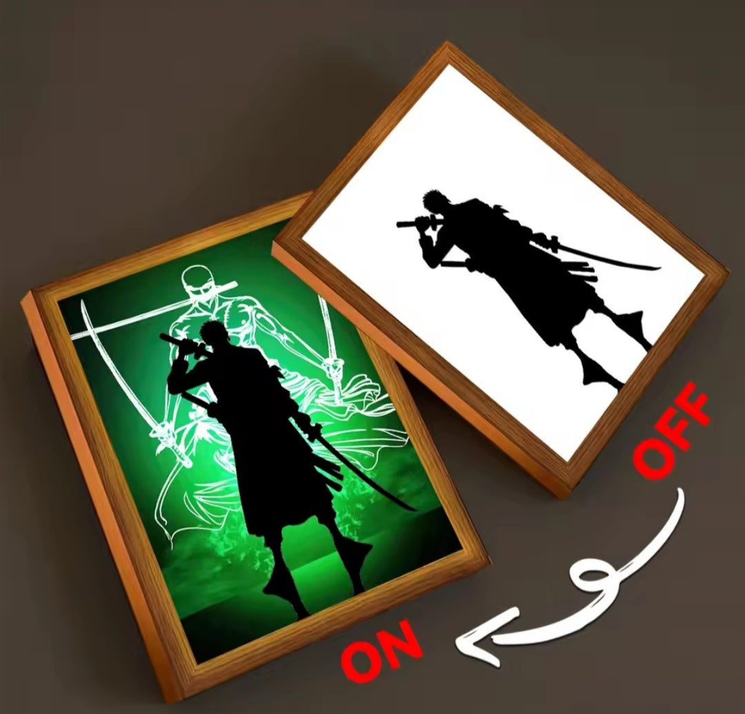 Cuadro LED One Piece – Zoro Silueta Neón